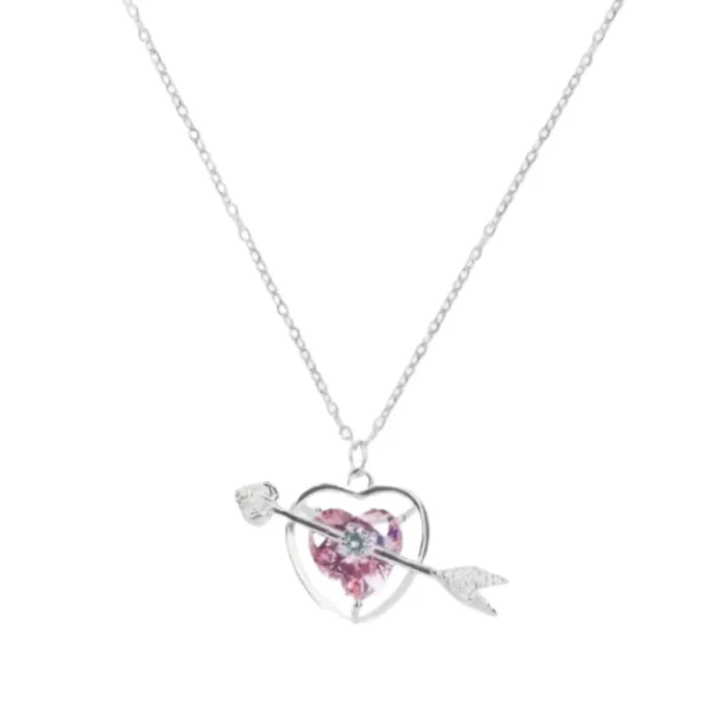 silver pierced heart necklace